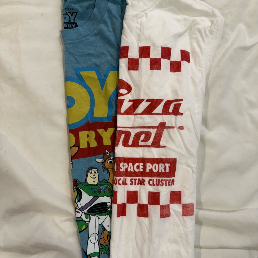 Disney Toy Story and Pizza Planet Tees - Blue and White
